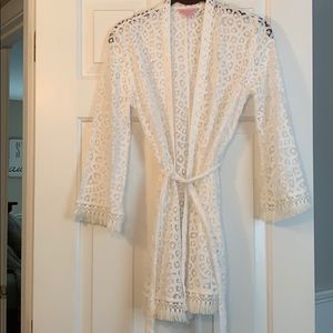 New Pulitzer lace open front cover up